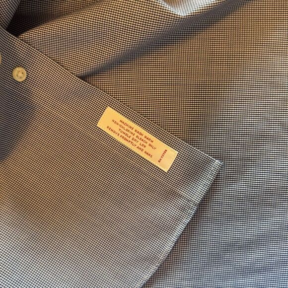 Brooks Brothers Blue Button Down Shirt Houndstooth pattern size 15 1/2-2/3 - Picture 5 of 8